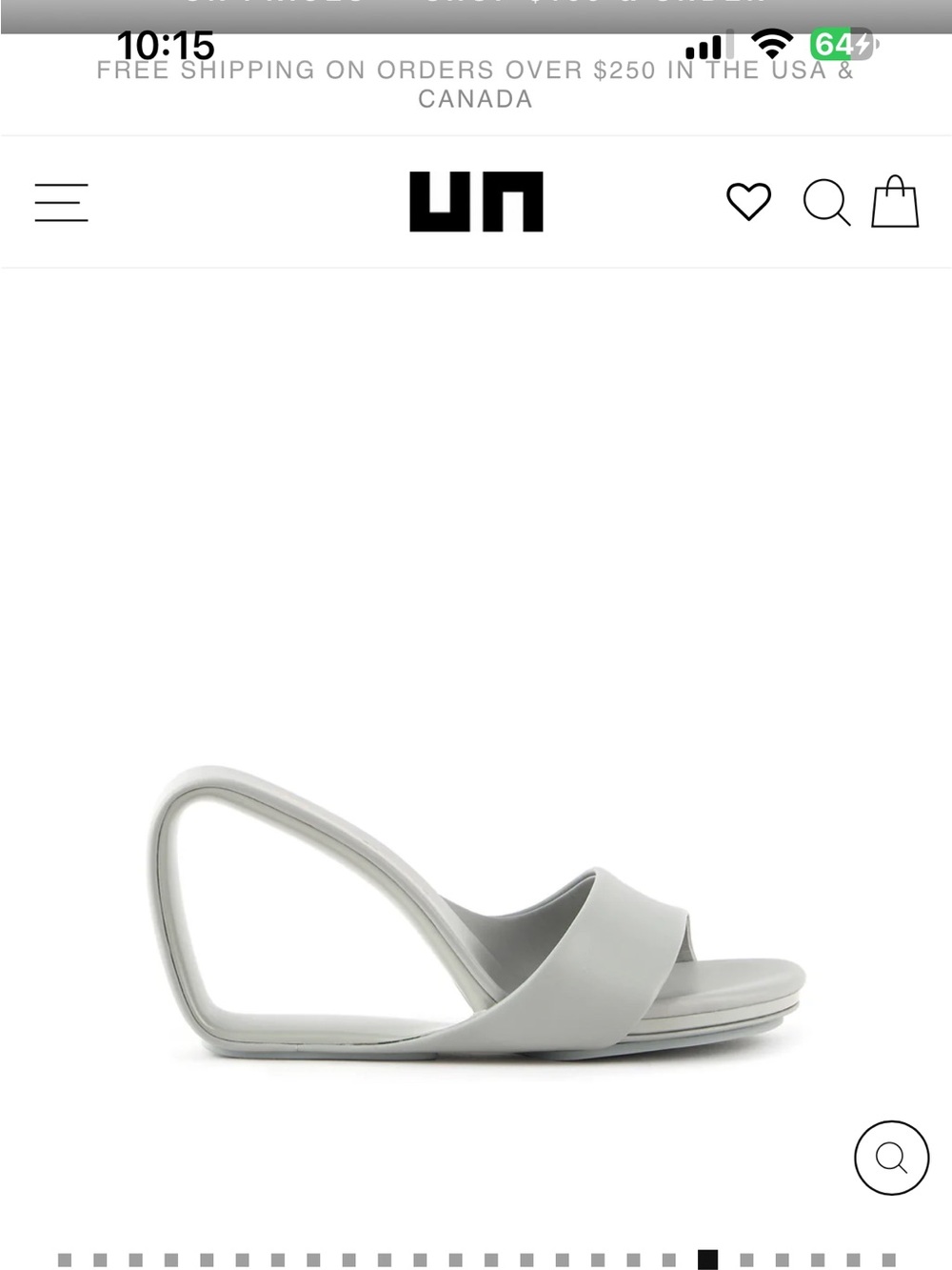 United Nude Light Gray Loop-Heel Slide Mule